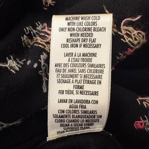 Vintage-Black Floral Embroidered Med Cardigan Sweater Casual Corner Cottagecore - Picture 6 of 8